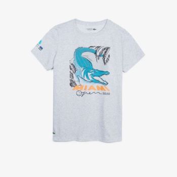 Lacoste SPORT Miami Open Crocodile Print T-shirt - Tričko Dámské Šedé | CZ-rqGvKC